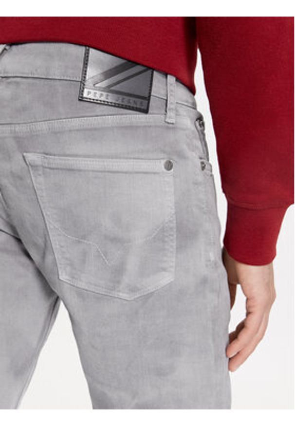 Pepe Jeans Jeansy PM207399 Szary Slim Fit. Kolor: szary