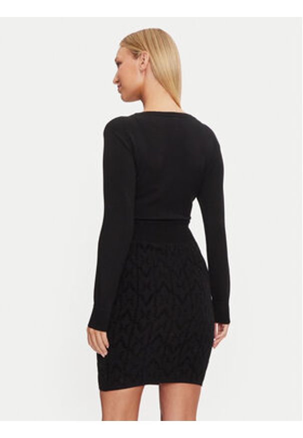Marciano Guess - Guess Sukienka dzianinowa 4BGK04 5661Z Czarny Bodycon Fit. Kolor: czarny. Materiał: syntetyk, wiskoza. Typ sukienki: bodycon
