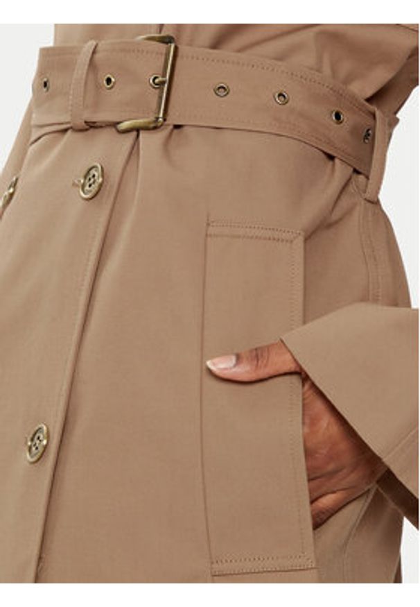 MICHAEL Michael Kors Trencz MR520FLDTY Beżowy Oversize. Kolor: beżowy. Materiał: bawełna