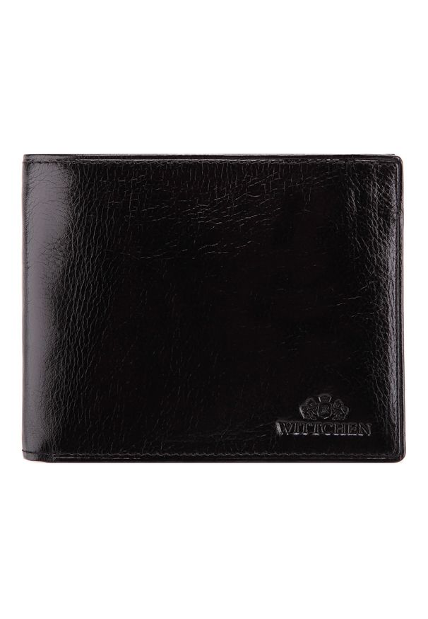 Wittchen - Męski portfel ze skóry z rozkładanym panelem. Kolor: czarny. Materiał: skóra