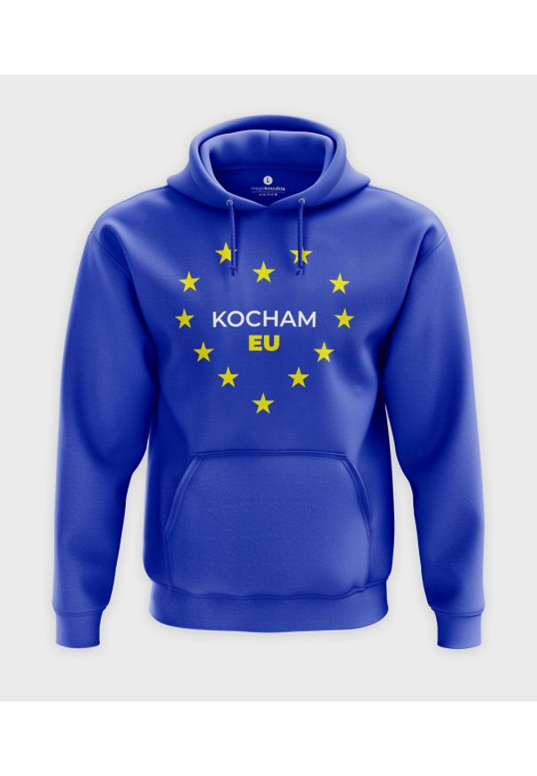 MegaKoszulki - Bluza z kapturem Kocham Unię Europejską. Typ kołnierza: kaptur