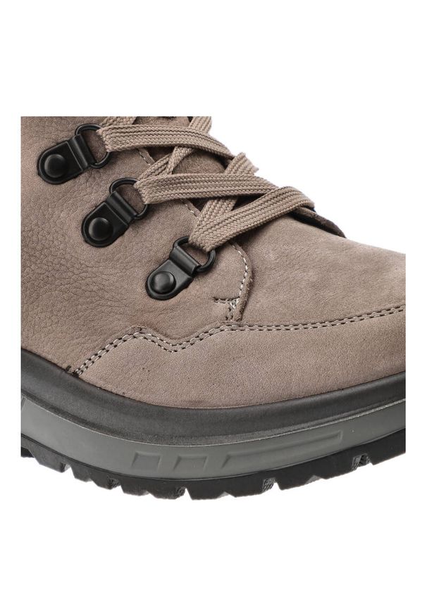 Szare Botki G-Comfort Wygodne Obuwie Damskie. Kolor: szary. Materiał: skóra, materiał. Wzór: aplikacja, napisy. Styl: klasyczny