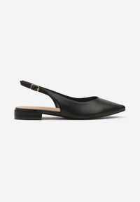 Renee - Czarne Sandały Slingback Vices z Wkładką ze Skóry Naturalnej Lisanilis. Okazja: na spotkanie biznesowe, na spacer. Zapięcie: pasek. Kolor: czarny. Materiał: skóra. Obcas: na obcasie. Styl: biznesowy #3