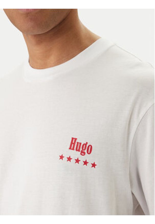 Hugo - HUGO T-Shirt Nucavo 50560040 Biały Regular Fit. Kolor: biały. Materiał: bawełna
