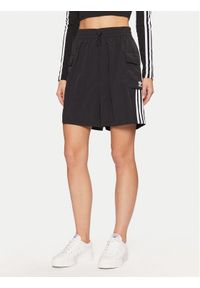 Adidas - adidas Szorty sportowe adicolor JH1077 Czarny Loose Fit. Kolor: czarny. Materiał: syntetyk #1