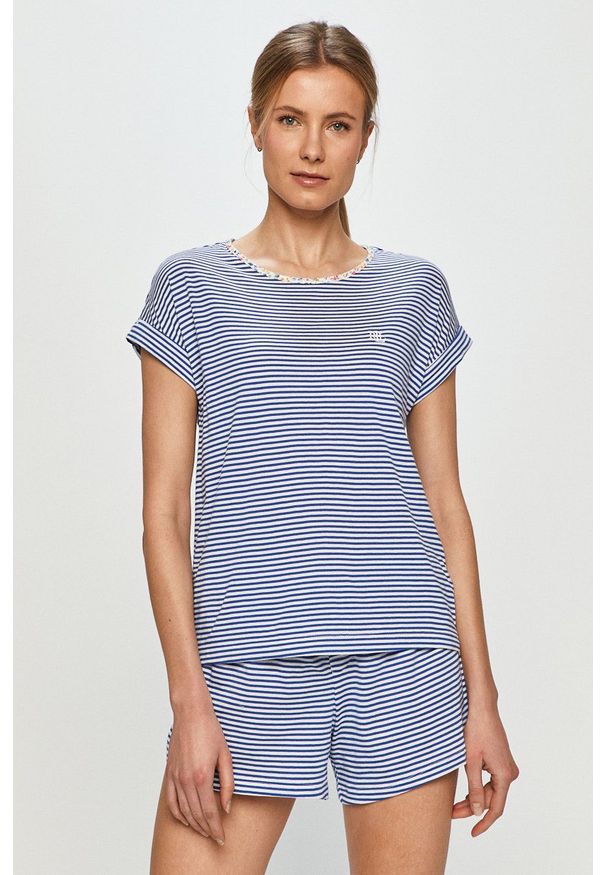 Lauren Ralph Lauren - Piżama. Kolor: niebieski. Materiał: materiał. Długość: krótkie