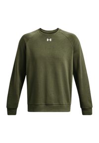 Under Armour - Bluza Męska Polar Dekolt W Szpic. Kolor: zielony. Materiał: polar