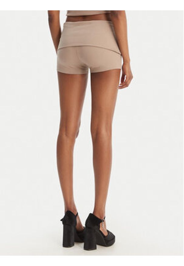 Juicy Couture Szorty sportowe Roll Down JCWHS126307 Beżowy Slim Fit. Kolor: beżowy. Materiał: bawełna