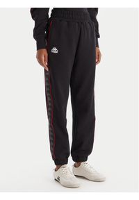 Kappa Spodnie dresowe Banda Adina 311M8HW Czarny Regular Fit. Kolor: czarny. Materiał: syntetyk