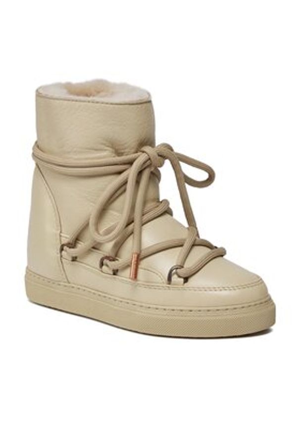 Inuikii Śniegowce Full Leather 75202-087 Beżowy. Kolor: beżowy. Materiał: skóra