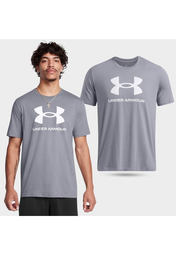 Koszulka fitness męska Under Armour z krótkim rękawem. Kolor: biały, wielokolorowy, szary. Długość rękawa: krótki rękaw. Długość: krótkie. Sport: fitness