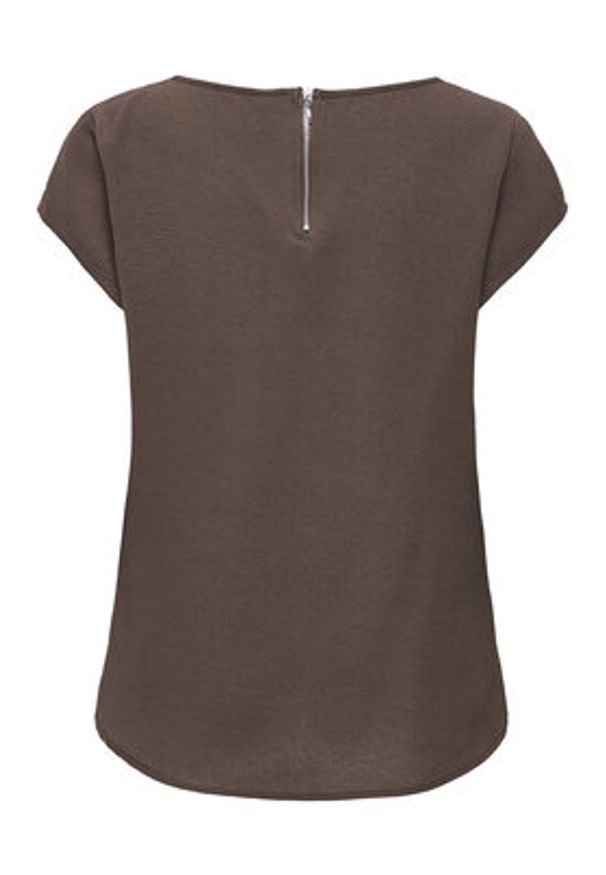 only - ONLY Bluzka Vic 15142784 Brązowy Regular Fit. Kolor: brązowy. Materiał: syntetyk