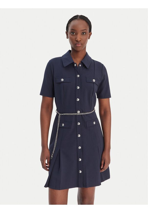 MICHAEL Michael Kors Sukienka koszulowa MR683BX667 Granatowy Regular Fit. Kolor: niebieski. Materiał: syntetyk. Typ sukienki: koszulowe