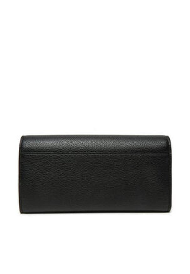 Calvin Klein Duży Portfel Damski Ck Plaque Large Trifold K60K612839 Czarny. Kolor: czarny. Materiał: skóra