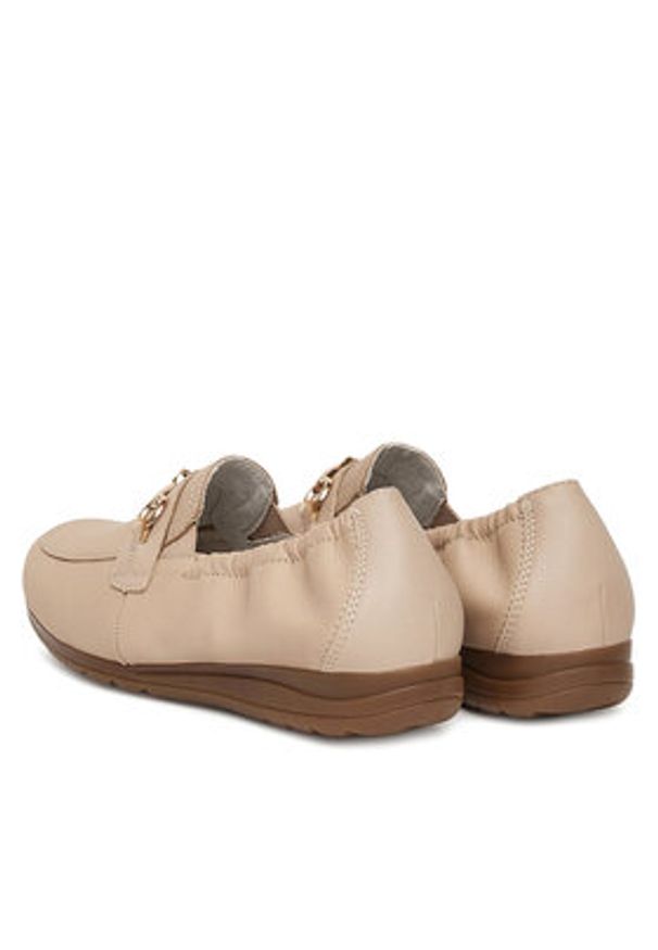 Rieker Mokasyny L9354-60 Beżowy. Kolor: beżowy. Materiał: skóra