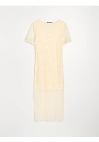 Sinsay - Sukienka z koronkowym wzorem kwiatowym - kremowy. Kolor: kremowy. Materiał: koronka. Wzór: kwiaty #1