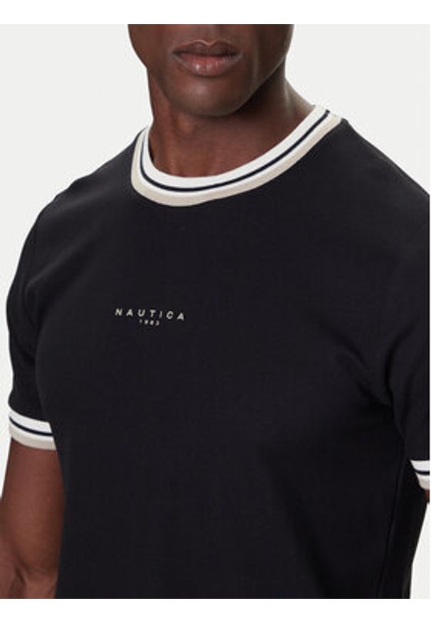 Nautica T-Shirt N1S03473 Czarny Regular Fit. Kolor: czarny. Materiał: bawełna