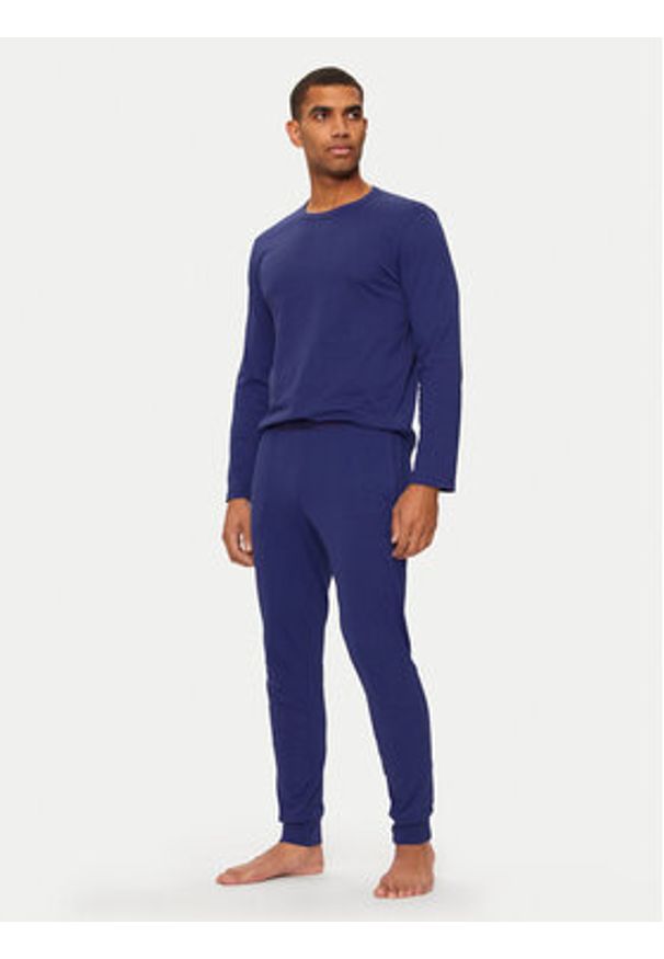 United Colors of Benetton - United Colors Of Benetton Longsleeve 30964M017 Niebieski Slim Fit. Kolor: niebieski. Materiał: bawełna. Długość rękawa: długi rękaw