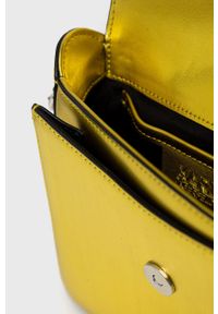 Karl Lagerfeld Torebka skórzana kolor żółty. Kolor: żółty. Materiał: skórzane. Rodzaj torebki: na ramię