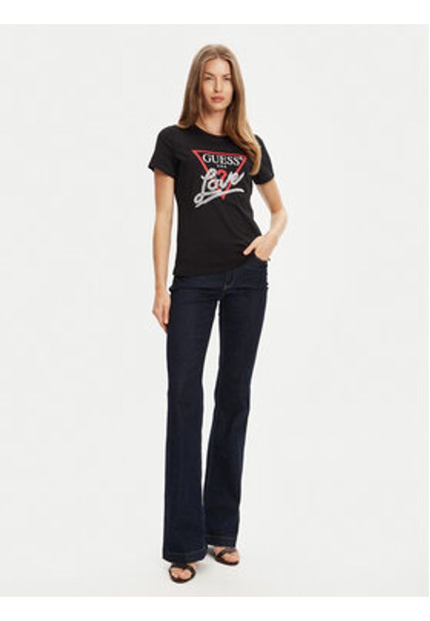 Guess T-Shirt W5YI40 I3Z14 Czarny Regular Fit. Kolor: czarny. Materiał: bawełna