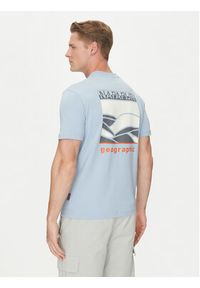 Napapijri T-Shirt S-Sovana NP0A4IE4 Błękitny Regular Fit. Kolor: niebieski. Materiał: bawełna #5