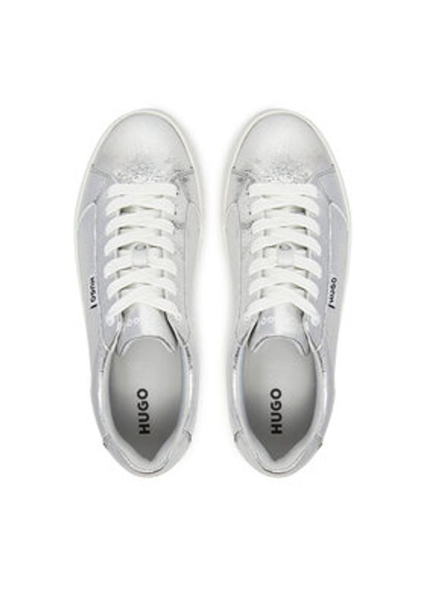Hugo - HUGO Sneakersy 50541657 040 Srebrny. Kolor: srebrny. Materiał: skóra