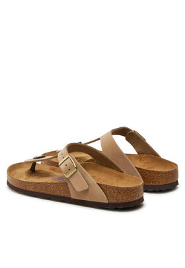 Birkenstock Japonki Gizeh 1019014 Beżowy. Kolor: beżowy. Materiał: nubuk, skóra