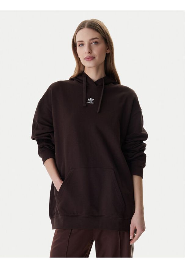 Adidas - adidas Bluza Essentials KC9145 Brązowy Oversize. Kolor: brązowy. Materiał: bawełna