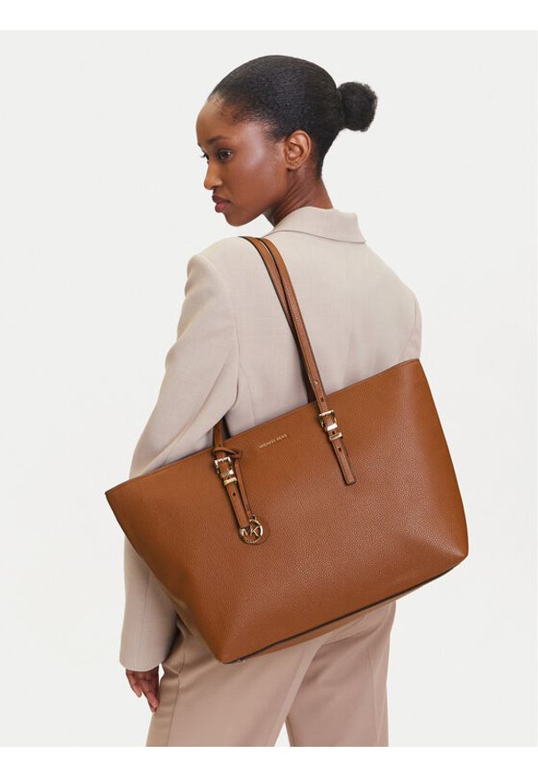 MICHAEL Michael Kors Torebka Quinn 30T5GQNT9L Brązowy. Kolor: brązowy. Materiał: skórzane