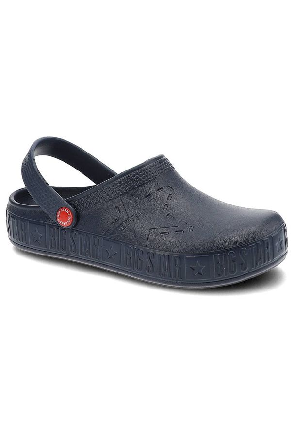 Big-Star - Niebieskie Klapki Big Star Wodoodporne Buty Damskie. Okazja: do domu, na co dzień. Kolor: niebieski. Materiał: materiał. Styl: klasyczny, wakacyjny, elegancki, casual, sportowy