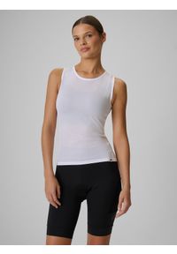 4f - 4F Potówka kolarska damska - biała S. Kolor: biały. Materiał: skóra, włókno. Długość: długie. Sport: kolarstwo #1