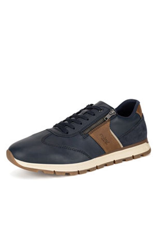 Rieker Sneakersy B0501-14 Granatowy. Kolor: niebieski. Materiał: skóra