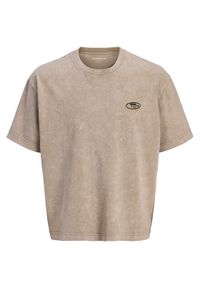 Jack & Jones - Jack&Jones T-Shirt Retreat 12277886 Beżowy Oversize. Kolor: beżowy. Materiał: bawełna