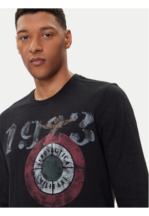 Aeronautica Militare Longsleeve 252TS2487UJ00709 Czarny Regular Fit. Kolor: czarny. Materiał: bawełna. Długość rękawa: długi rękaw