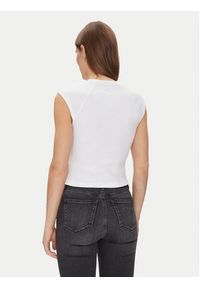 Calvin Klein Top Liquid Touch Top K20K208422 Biały Slim Fit. Kolor: biały. Materiał: bawełna