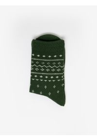 Big-Star - Skarpety damskie bawełniane z wzorem zielone Halia 304. Kolor: zielony. Materiał: bawełna