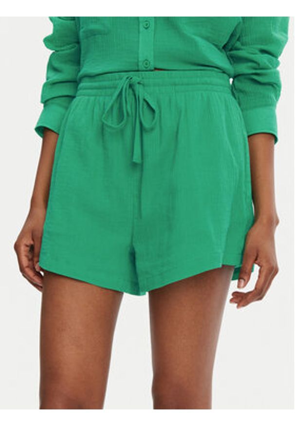 Seafolly Szorty materiałowe Crinkle 55429-SH Zielony Regular Fit. Kolor: zielony. Materiał: bawełna