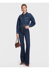 Elisabetta Franchi Kurtka jeansowa BJ-16D-31E2-V540 Granatowy Loose Fit. Kolor: niebieski. Materiał: jeans, bawełna