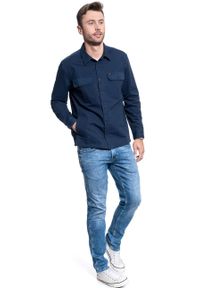 Lee - MĘSKA KOSZULA MATERIAŁOWA LEE 2 PKT OVERSHIRT RELAXED FIT NAVY L67MDO35 112116898. Materiał: materiał #9