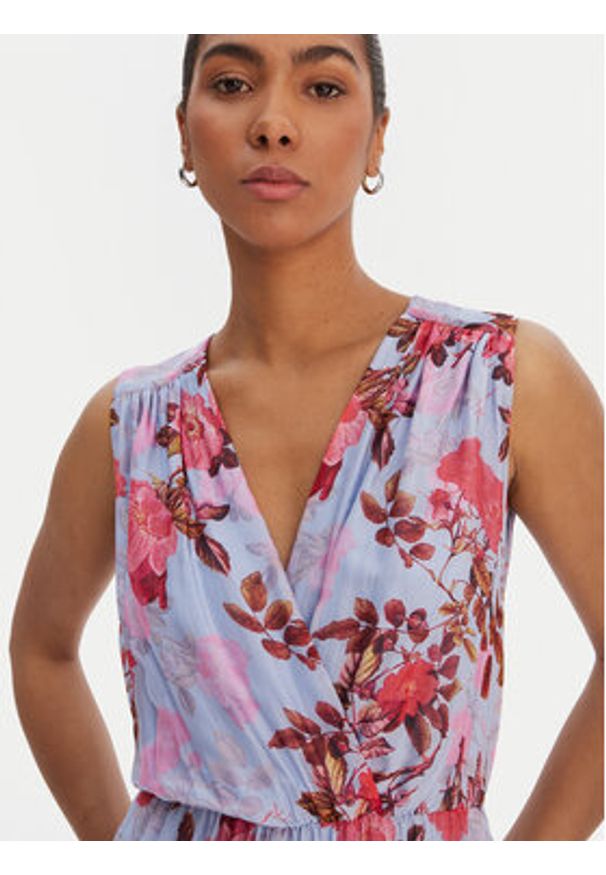 Fracomina Sukienka codzienna FR26SD3018W774R8 Niebieski Regular Fit. Okazja: na co dzień. Kolor: niebieski. Materiał: wiskoza. Typ sukienki: proste. Styl: casual