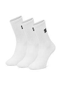 DC Zestaw 3 par wysokich skarpet unisex AS_DC_01W_SS25 (3-PACK) Biały. Kolor: biały. Materiał: materiał, bawełna