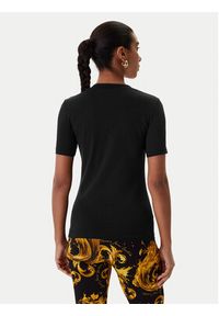 Versace Jeans Couture T-Shirt 80HAHT02 CJ03T Czarny Slim Fit. Kolor: czarny. Materiał: bawełna #4