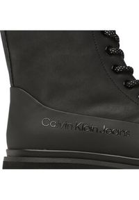 Calvin Klein Jeans Botki Chunky Combat Laceup Boot Rub YW0YW01066 Czarny. Kolor: czarny. Materiał: nubuk, skóra #5