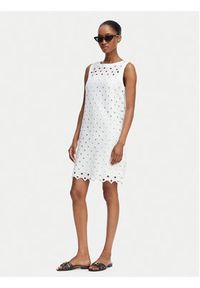 Max Mara Beachwear Sukienka codzienna 2616621089650 Biały Regular Fit. Okazja: na co dzień. Kolor: biały. Materiał: bawełna. Typ sukienki: proste. Styl: casual #5