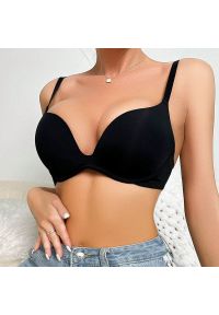 Intica - Biustonosz z elastycznymi miseczkami dla dużych dekoltów Grith. Kolor: czarny. Materiał: materiał, skóra #1
