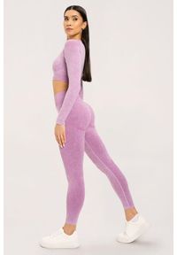 GYM GLAMOUR - Legginsy fitness damskie Gym Glamour sprane. Kolor: różowy. Sport: fitness