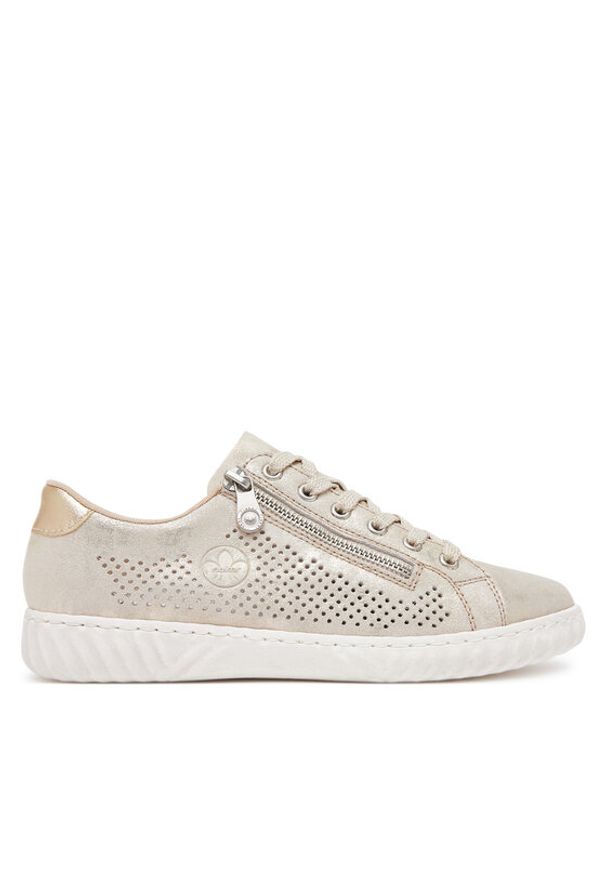 Rieker Sneakersy N0901-62 Złoty. Kolor: złoty. Materiał: skóra