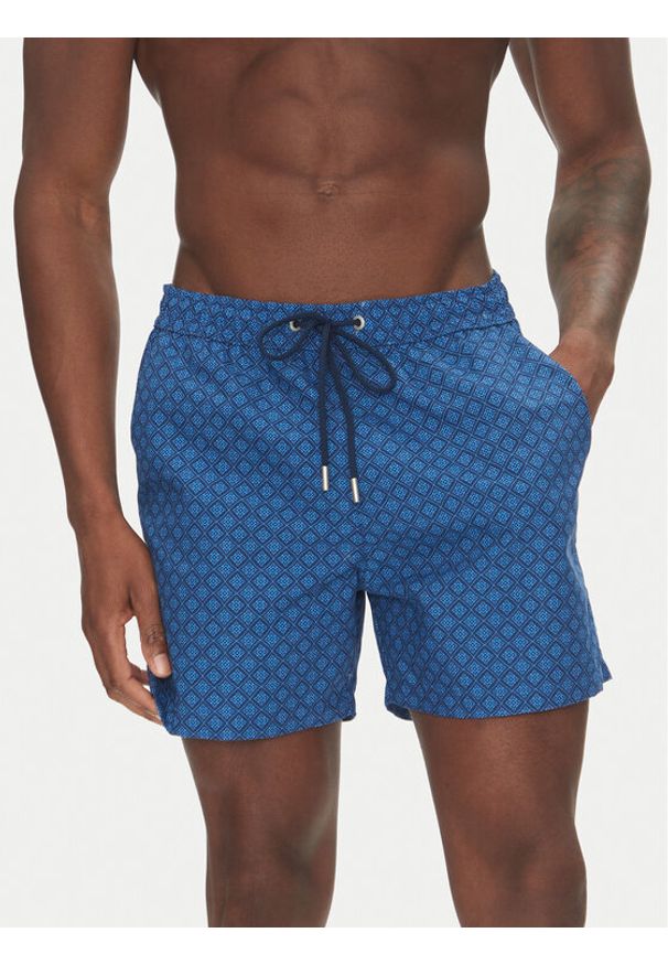 HOM Szorty kąpielowe Hendaye 402935 Niebieski Regular Fit. Kolor: niebieski. Materiał: syntetyk