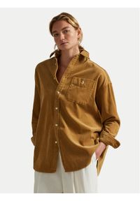 Polo Ralph Lauren Koszula 211971525001 Brązowy Oversize. Typ kołnierza: polo. Kolor: brązowy. Materiał: sztruks, bawełna #1