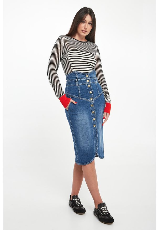 Elisabetta Franchi - Spódnica jeansowa midi ELISABETTA FRANCHI. Materiał: jeans